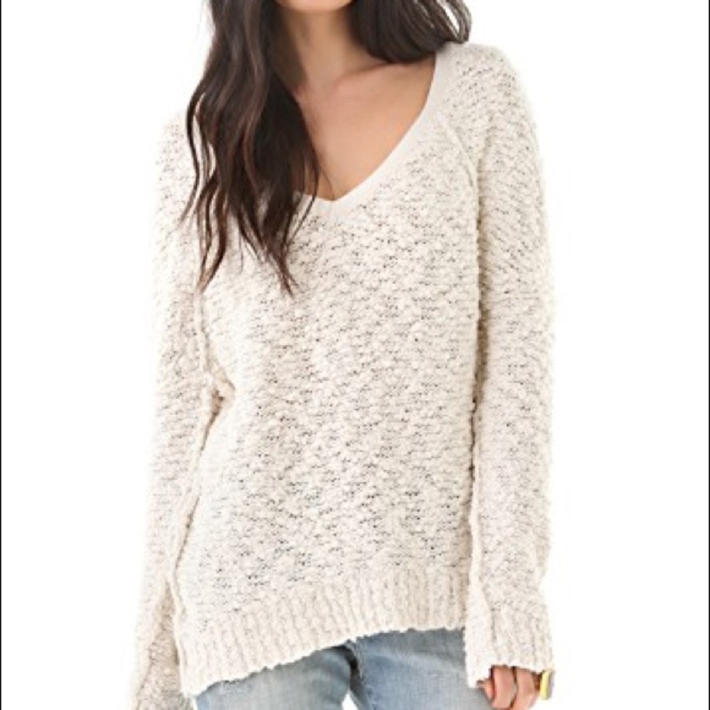 Cream Chunky Free People Sweater